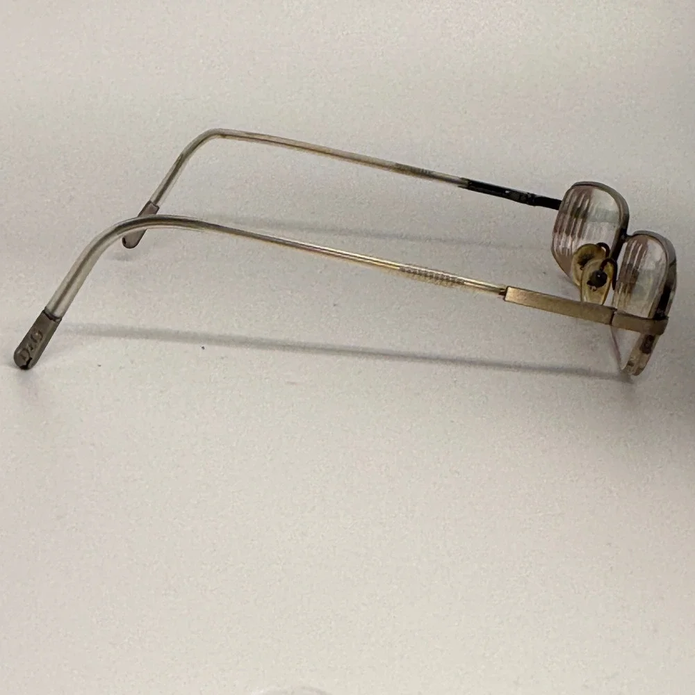 D&G Dolce & Gabbana 4059‎ 700 135 Gold Metal Rectangle Eyeglasses Frames Vintage